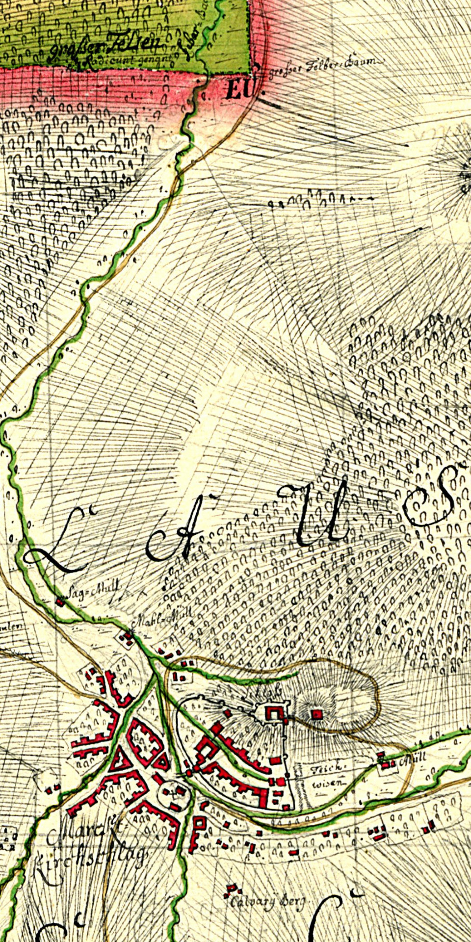 Walterkarte 1754 Kirchschlag aus dem Staatsarchiv